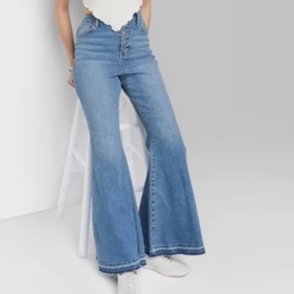 High rise extreme bell bottom flare jeans by wild fable
